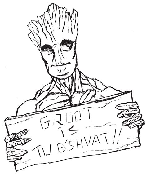 Coloring page for kids baby groot coloring pages pinterest. Tu B'shvat with Groot! | Ann D. Koffsky