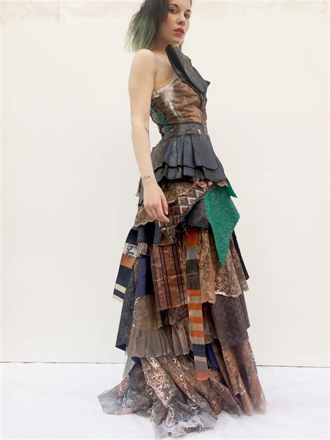 Artwork Lola Darling Long Patchwork Dress Upcycled Fabrics Sculpure Art