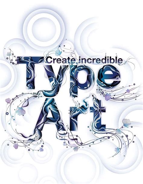 The Word Type Art Is Made Up Of Letters And Swirly Shapes In Blue