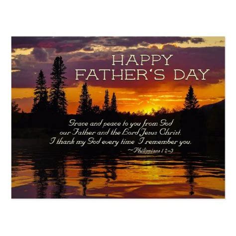 Fathers Day Inspirational Bible Verse Sunset Postcard Zazzle