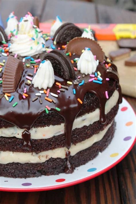 Cake recipe vanillabuttermilk layer cake with raspberry filling. Reese's Oreo Chocolate Cake with Funfetti Cookie Dough ...