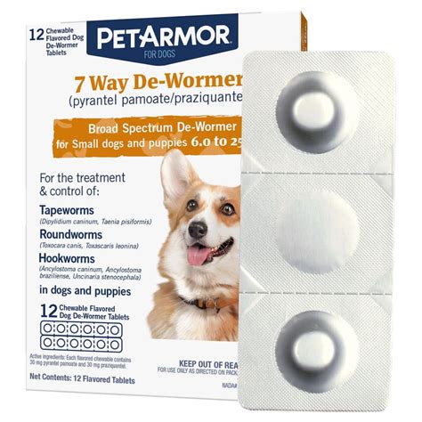 Petarmor 7 Way Chewable De Wormer For Puppies And Small Dogs 12 Count