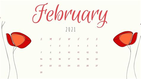 Aesthetic Febuary Calendar 2021