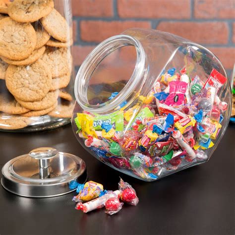 Choice 1 Gallon Glass Penny Candy Jar With Chrome Lid Candy Jars Penny Candy Glass Candy Jars