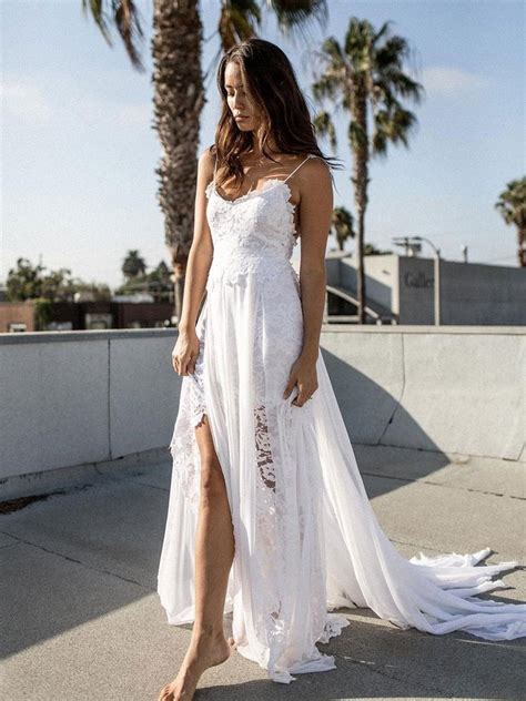 Depending on your body type, venue of your wedding, activities of the day and, most importantly, your preference, you can choose the gown of your dreams. 2019 Beach Wedding Dresses Chiffon Lace by Miss Zhu Bridal ...