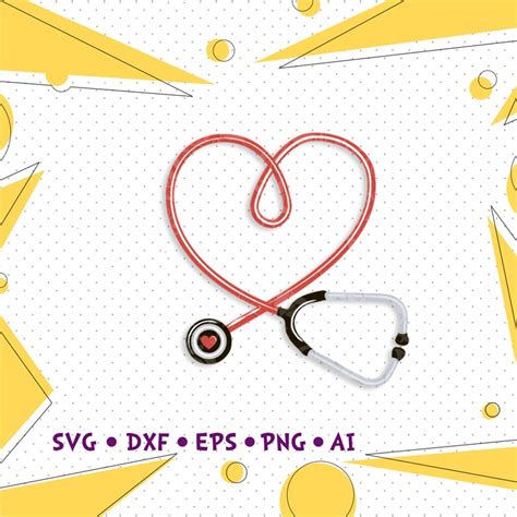 Stethoscope Heart Monogram Frame Svg Cut File For Cricut Etsy