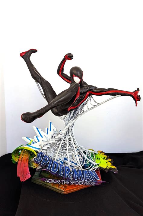 Marvel Spiderman Miles Morales Stl File 3d Resin Printed Statue Figure