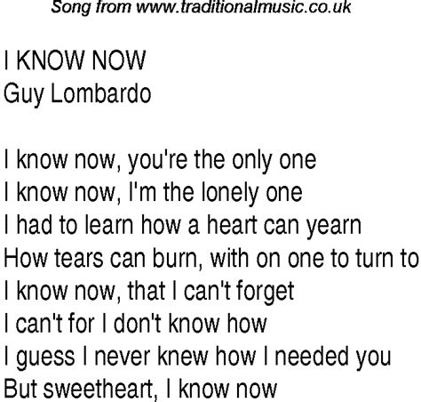 Top Songs Music Charts Lyrics For I Know Now