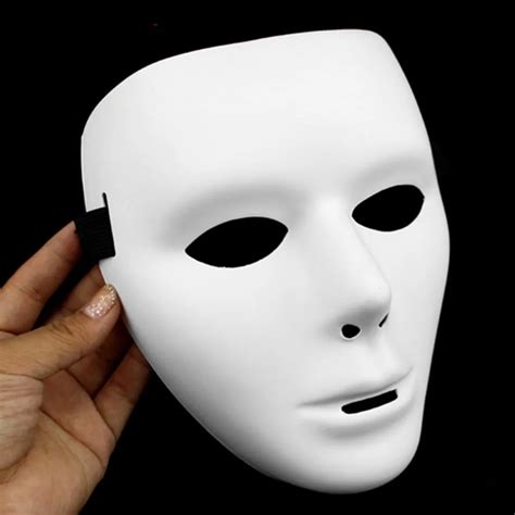 Cosplay Halloween Festival White Full Face Dance Costume Mask For Men