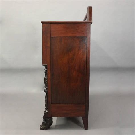 Antique Carved Flame Mahogany Jackson Press Sideboard Or Linen Press