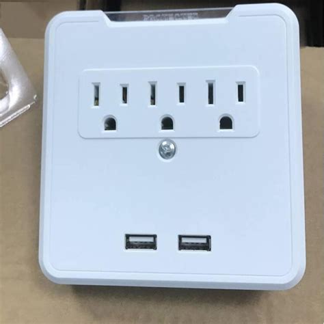 New Power 3 Ac Outlet Socket Wall Mount Surge Protector With Dual Usb