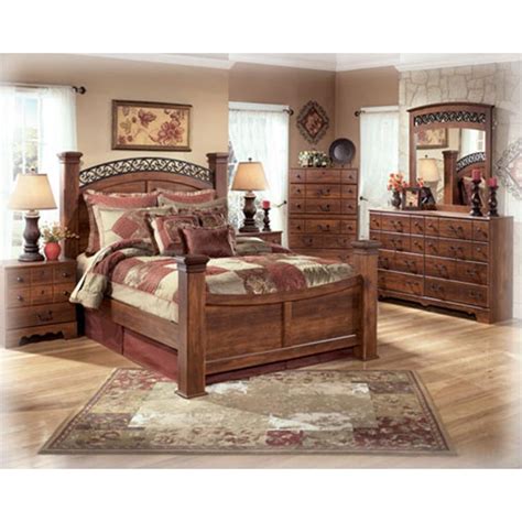 Bathroom remodeling ideas budget →. B258-78 Ashley Furniture Timberline Bedroom King Poster Bed