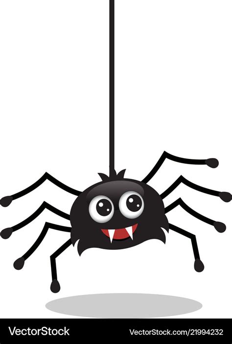 Cute Spider Hanging Royalty Free Vector Image Vectorstock