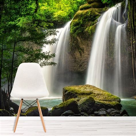 Forest Waterfall Wall Mural Thailand Landscape Photo
