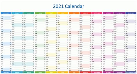 Download free excel calendar templates. 2021 Excel Calendar