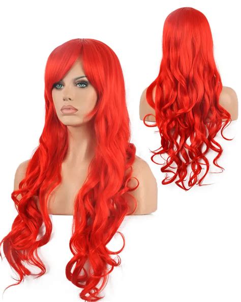 Free Shipping Hot Sell Women S Sexy Long Wavy Red Fancy Dress Wigs Cosplay Ladies Full Wig