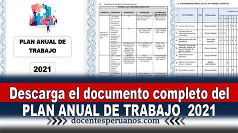 Descarga El Documento Completo Del Plan Anual De Trabajo 2021