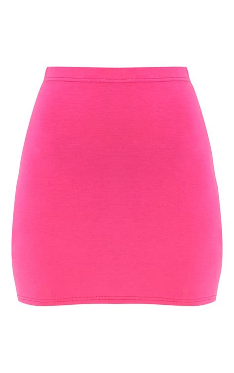 Basic Hot Pink Mini Skirt Skirts Prettylittlething Usa