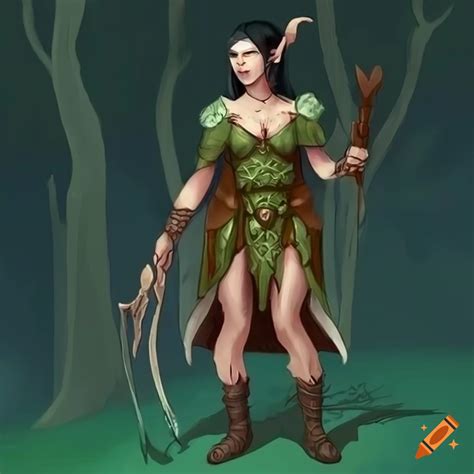 Image Of An Armored Fantasy Druid With Dark Hair And Horns