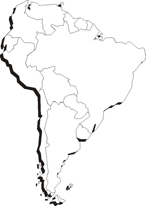 Blank Political Map Of South America Simple Flat Vect