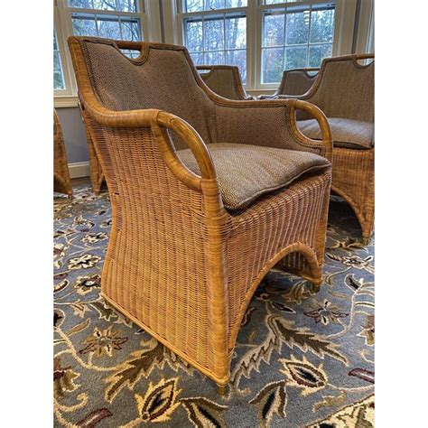 Is it your turn to host next? Ralph Lauren Jamaica Woven Wicker Arm Dining Chairs- Set ...