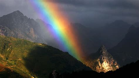 Rainbow Above The Mountains Wallpaper Backiee