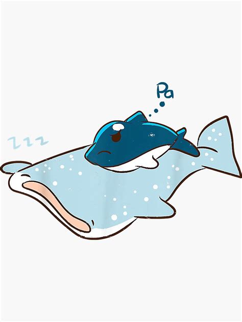 Pegatina Cute Kawaii Anime Sleeping Sharks Tiburón Ballena Japonés De