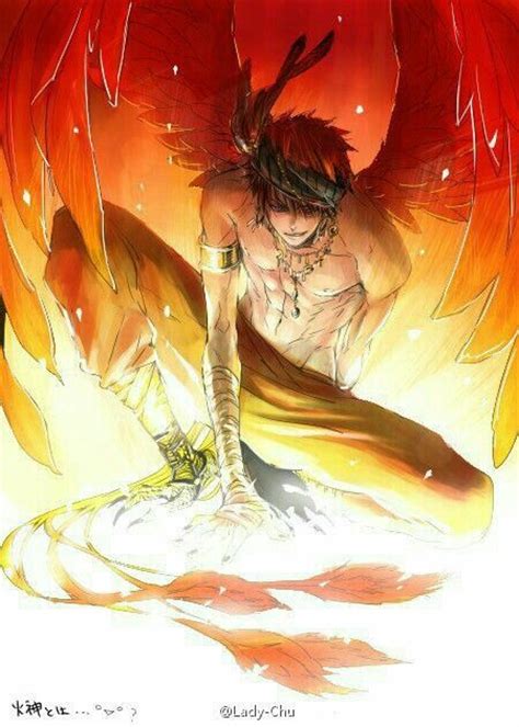 Anime Boy Wings Phoenix Tail Fire Cool Anime Guys Avec Images