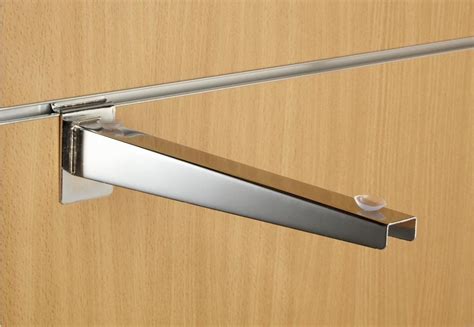 12 Inch 300mm Chrome Slatwall Universal Wood Glass Shelf Bracket