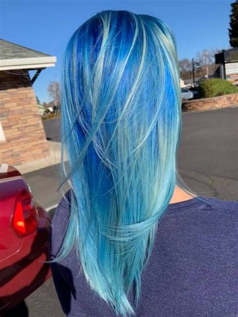 My Sky Blue Spectrum Hair Colored By David Day At Seventh Heaven Salon