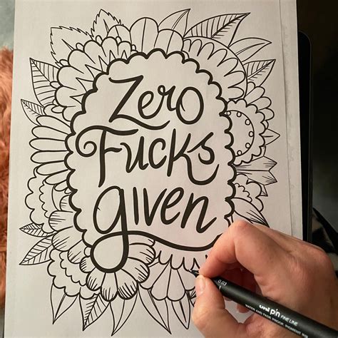 Sweary Coloring Page Swearing Coloring Pages Sweary Etsy Finland