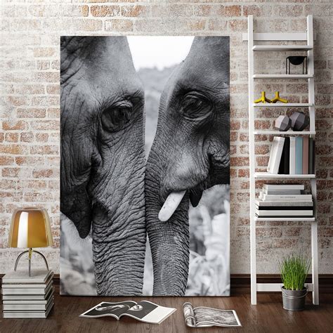 Canvas Print Art Of Elephants Etsy