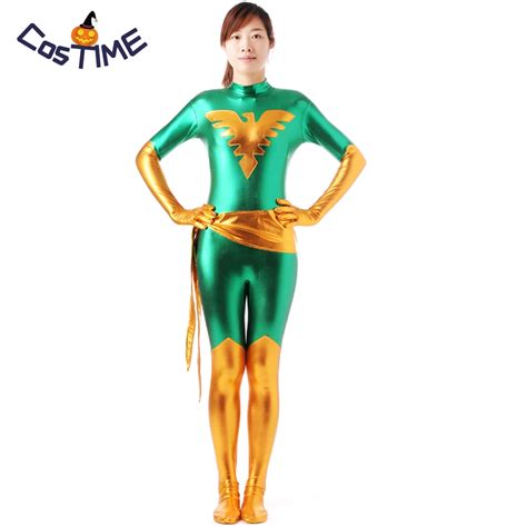 X Men Costume Marvel Girl Costume Superhero Cosplay Green Phoenix