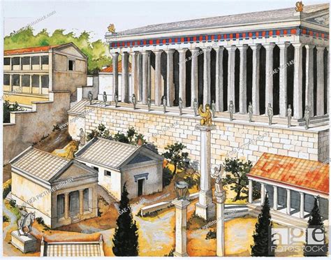 Greek Civilization Greece Delphi Reconstruction Of Apollo Sanctuary