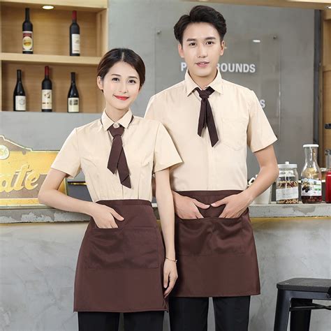 Hotel Working Clothing Men And Women Coffee Shop Short Sleeve Waiter