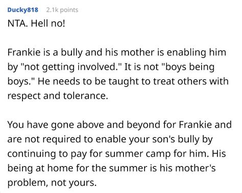 woman teaches her gay son s bully a lesson by no longer sponsoring his camp bored panda