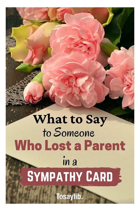 What To Say To Someone Who Lost A Parent In A Sympathy Card Tosaylib