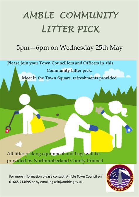 Community Litter Pick Wednesday 25th May 2016 Amble Town Council