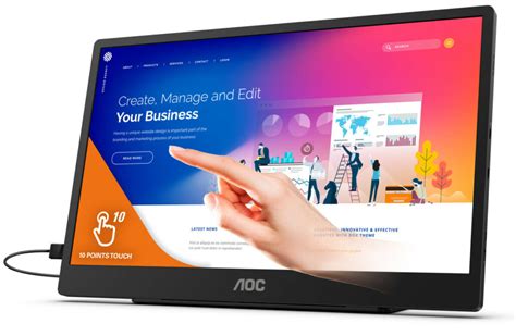 Aoc Lauches The 16t2 Portable Usb C Touchscreen Monitor Featuring A 15