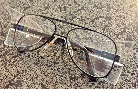 Stylish Retro Aviator Safety Glasses Black Frame Clear