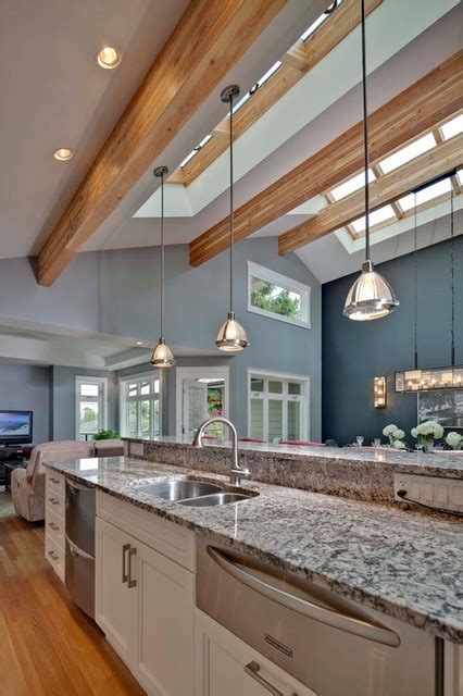 Do you have an attic? Kitchen with Vaulted Ceiling and Skyroof - Contemporary ...