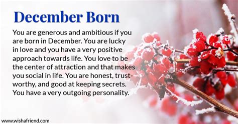 What Does Your Birth Month Say About You Born In December