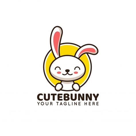 Premium Vector Cute Rabbit Bunny Logo Illustration Template Logo