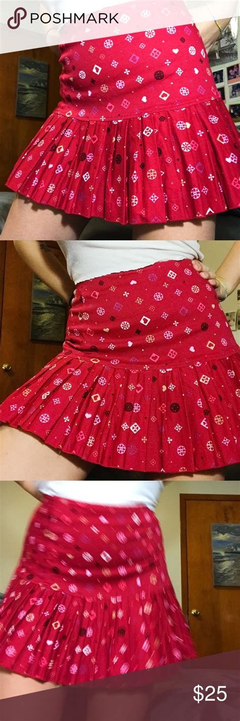 Lipsy Y2k Pleated Skirt 💘 Insaneee Red Pink Pleated Mini