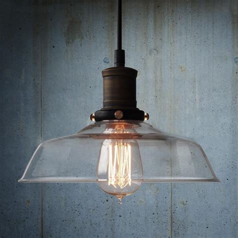 You may see individual pendant lights with enameled shades, or more commonly, aluminum bulb cages. Retro Industrial Pendant Light With Glass Shade: Tudo and ...