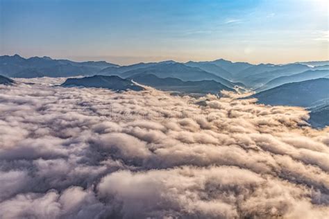 Mountain Misty Clouds Aerial Stock Image Image Of Green National