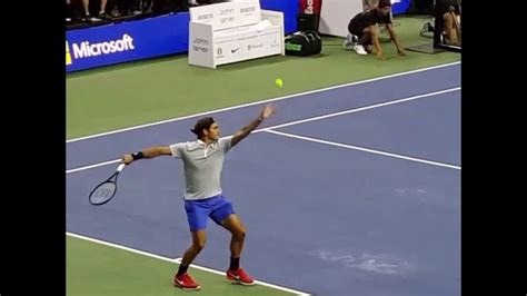Federer's serve is deceptive, graceful and fluid at the same time. Roger Federer serve slow motion April 29 2017 - YouTube