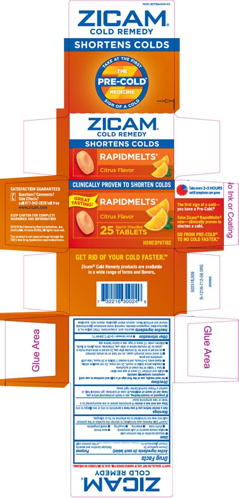 Zicam Cold Remedy Rapidmelts Citrus Information Side Effects Warnings And Recalls