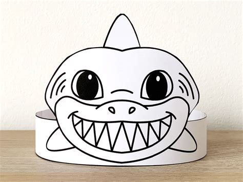 Shark Paper Crown Headband Coloring Craft Made By Teachers