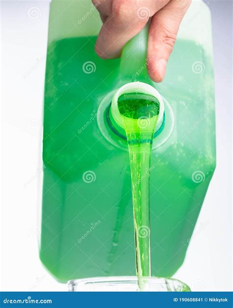 Liquid Soap In Plastic Bottle Pouring By Hand Stock Image Image Of